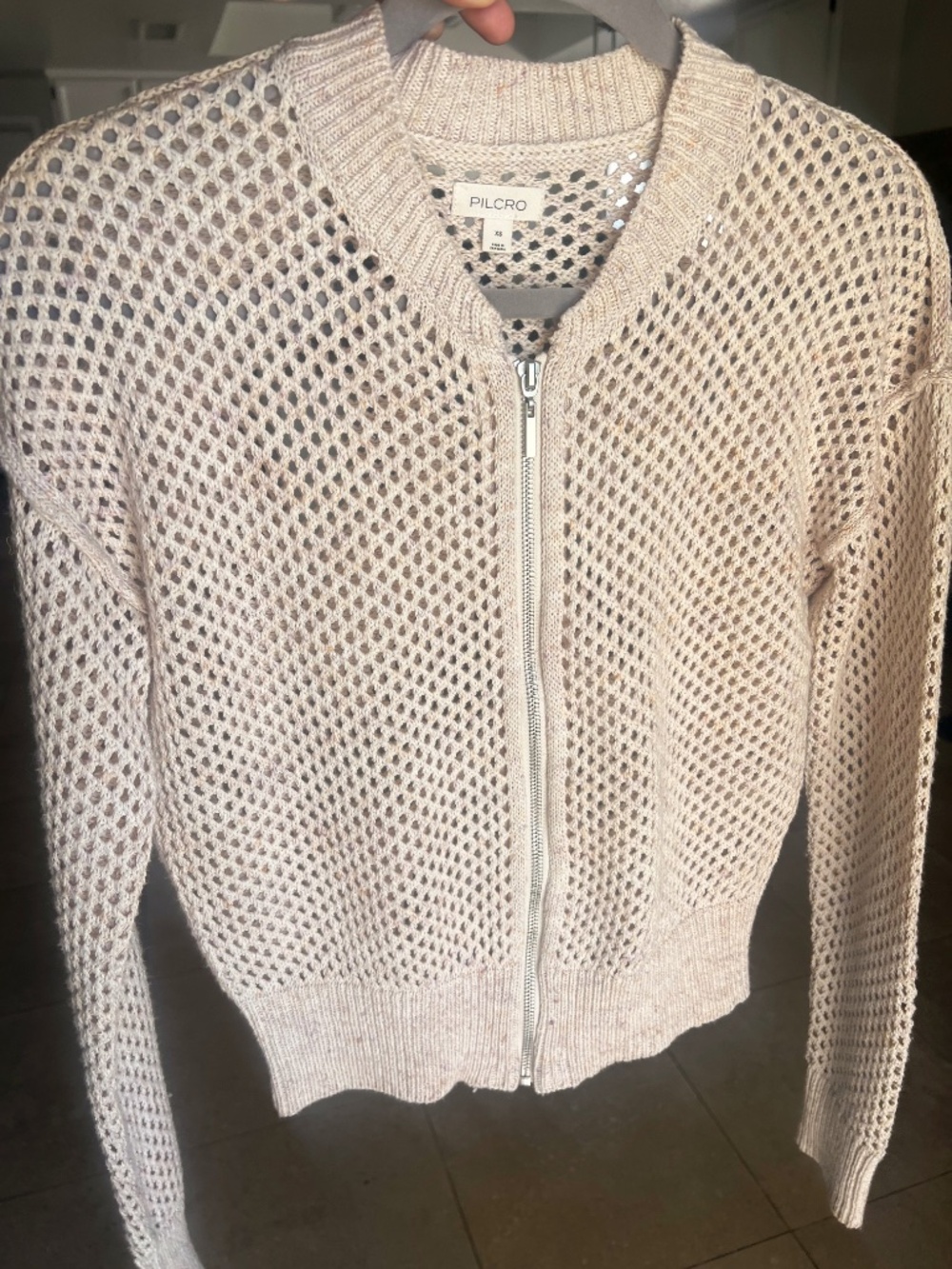 PILCRO STITCHY BOMBER CARDIGAN, XS
